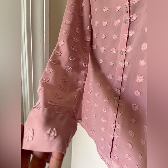 KUT from the Kloth Flowy Mauve Button Down Long Sleeve Blouse, Women’s Sz S - Picture 9 of 14